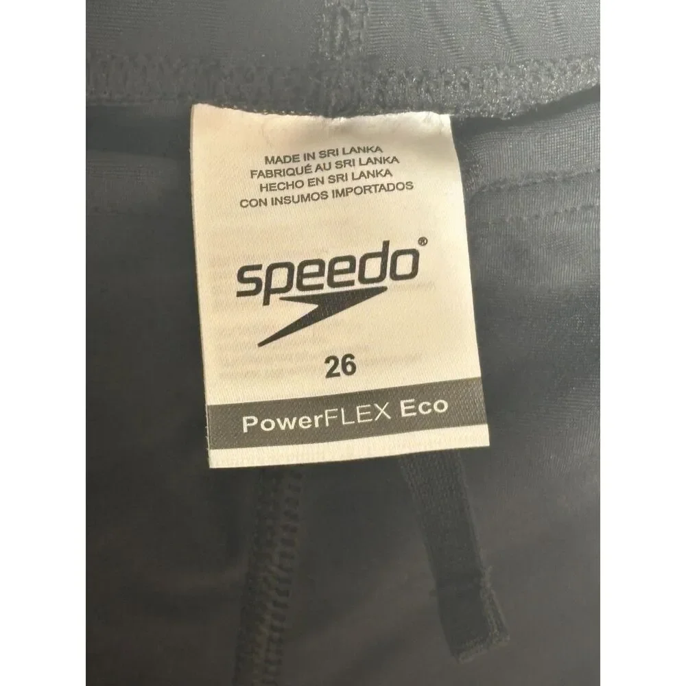 Speedo PowerFLEX Eco Youth 26 Jammer Black Competition Swim Shorts NWT